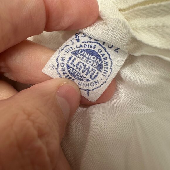 Vintage Wedding Dress Short 1960s Aldens Union Made White Lace Detachable Train - Picture 5 of 13